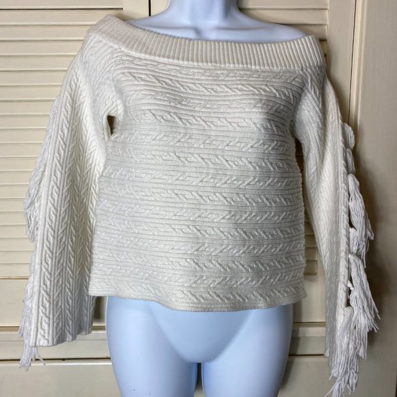 Rachel Roy Ryanne Off Shoulder Tassel Sweater‎ size Medium - Picture 2 of 3